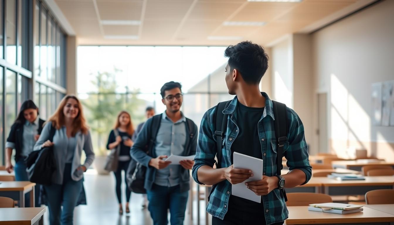 Students collaborating in study space
