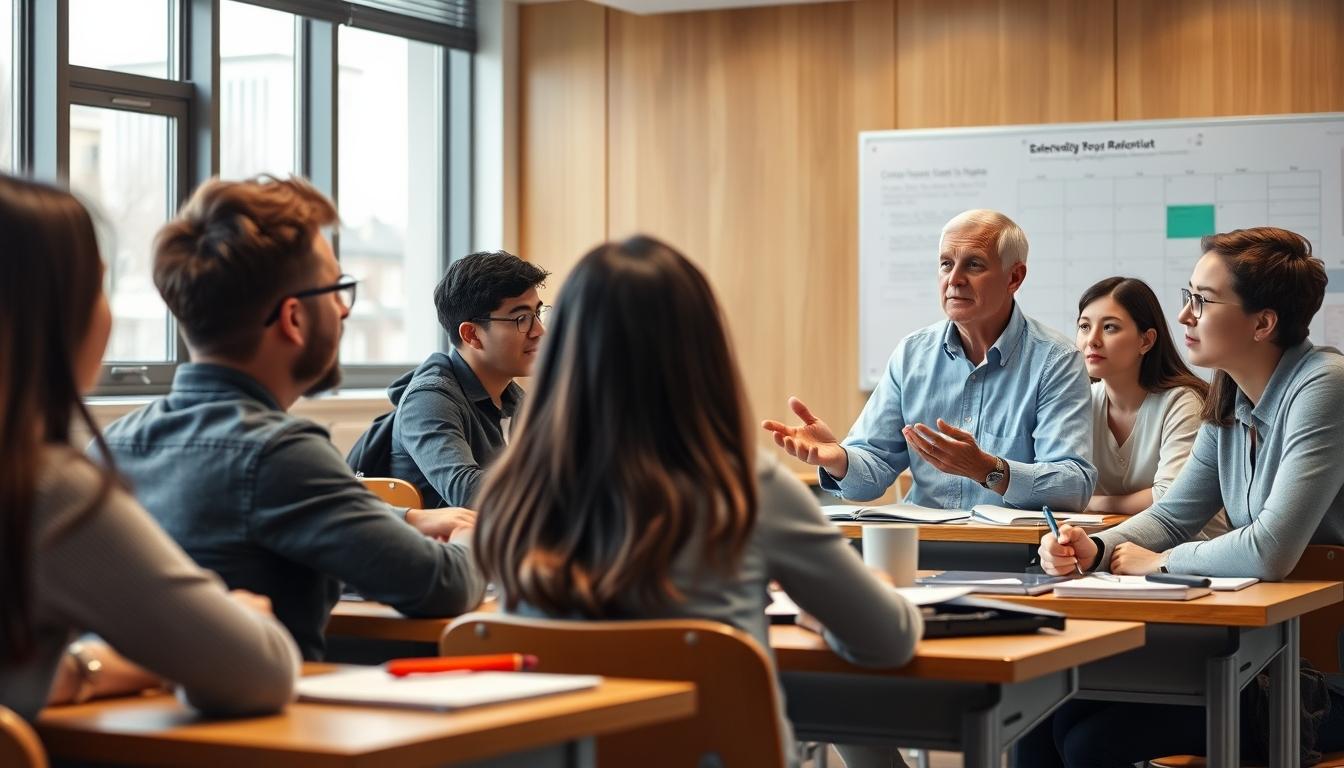 Student using learning strategies while studying